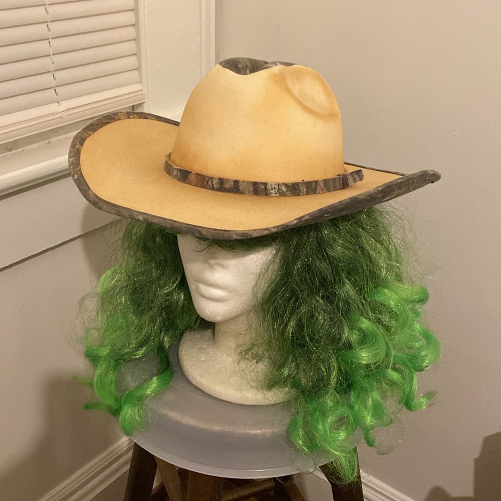 Cream Green color Double S brand Western Cowboy style Hat, in great condition